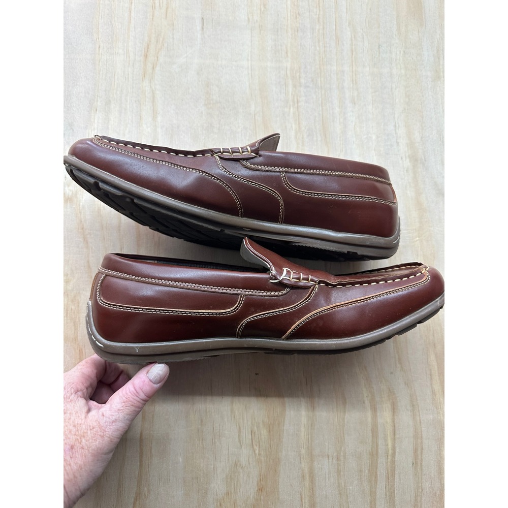 Nunn Bush Mens Brown Leather Dual‎ Comfort Memory Foam Slip On Loafers Shoes 11M - Picture 5 of 6